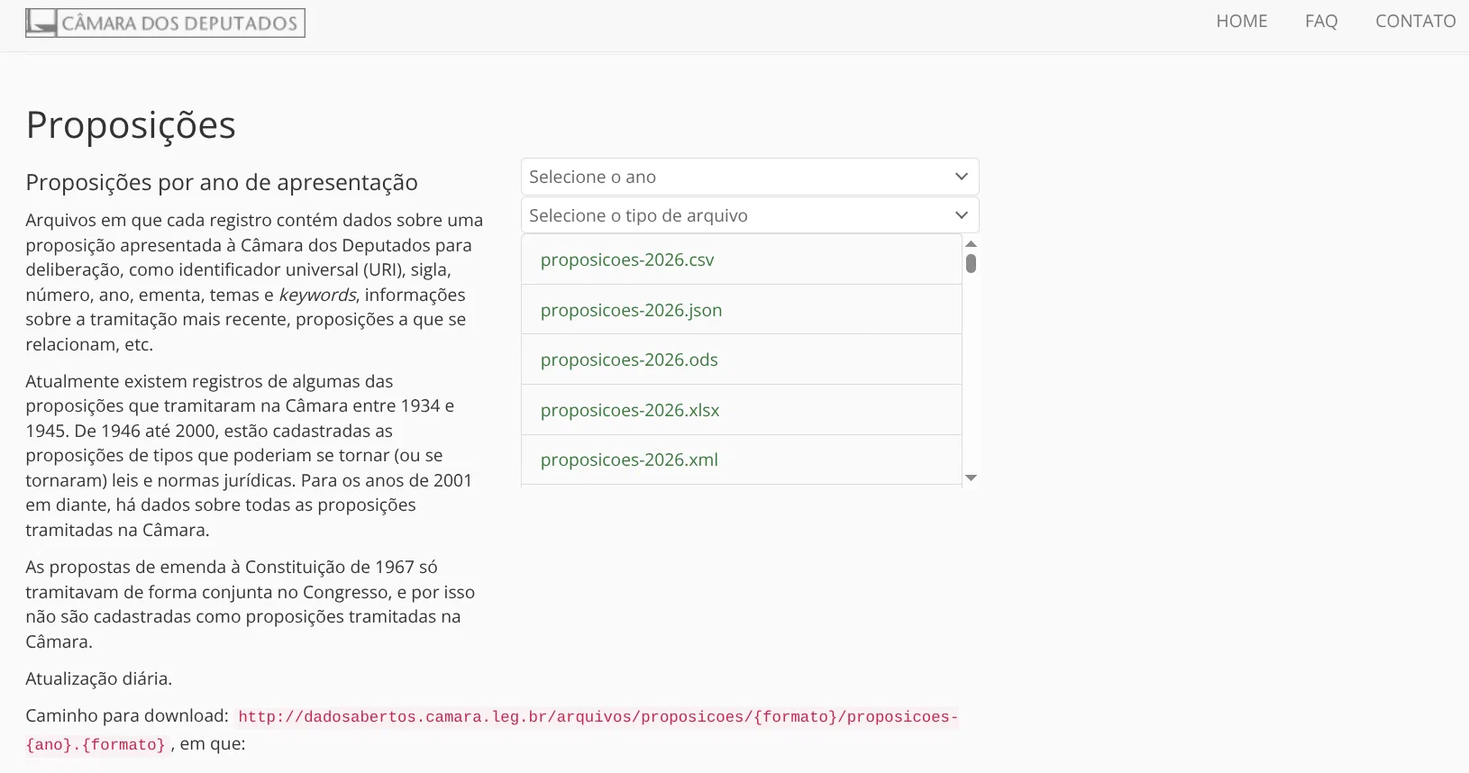 proposicoes API